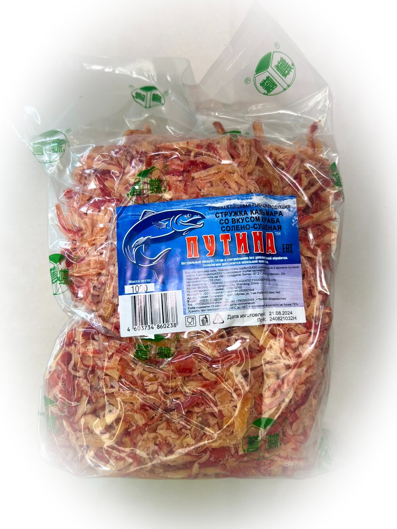 Кальмар стружка со вкусом краба "Розовая" (ПУТИНА) в Ступино